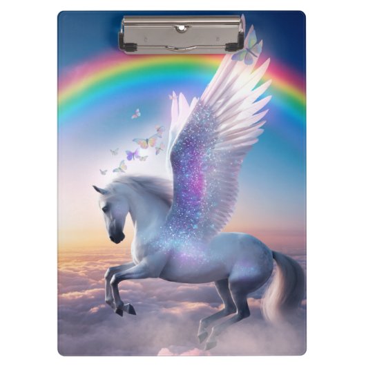 Pegasus mit Regenbogen Klemmbrett (Vorderseite)