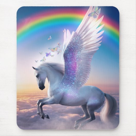 Pegasus mit Regenbogen Mousepad (Vorne)