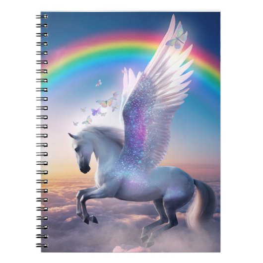 Pegasus mit Regenbogen Notizblock (Vorderseite)