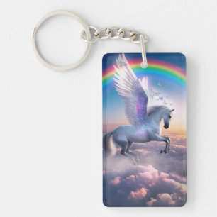 Pegasus mit Regenbogen Schlüsselanhänger