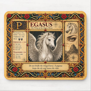 Pegasus, mittelalterliche Bestiarien-Kunst Mousepad