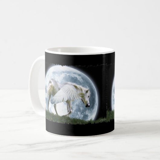Pegasus & Moon Fantasy Art Drinks Tasse (Vorderseite Links)