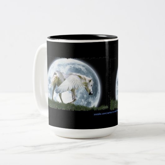Pegasus & Moon Fantasy Art Drinks Tasse (Vorderseite Links)