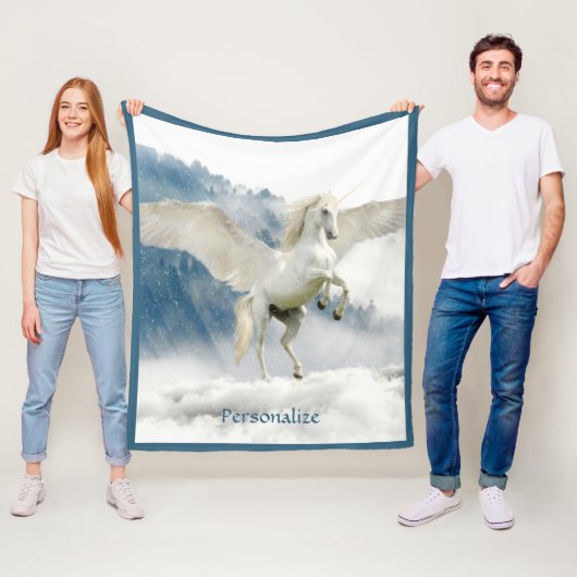 Pegasus Mythical Flying Unicorn Pferd Personalisie Fleecedecke (Beispiel)