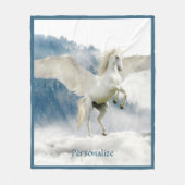 Pegasus Mythical Flying Unicorn Pferd Personalisie Fleecedecke (Vorderseite)