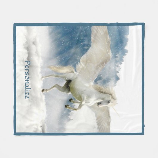 Pegasus Mythical Flying Unicorn Pferd Personalisie Fleecedecke (Vorderseite (Horizontal))