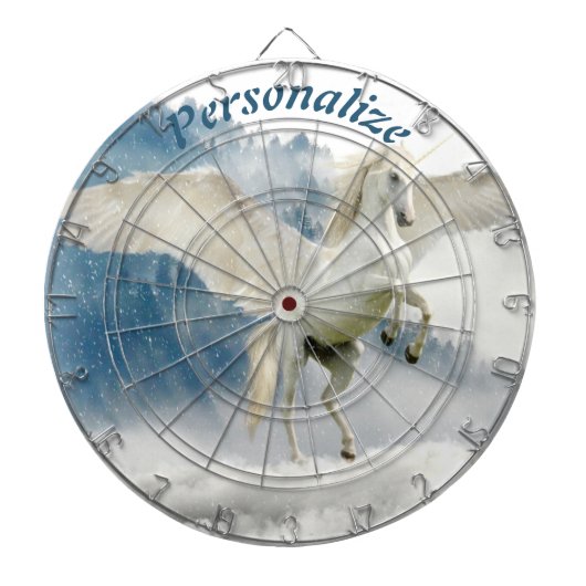 Pegasus Mythical Unicorn Flying Horse Dartscheibe (vorne)