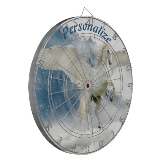 Pegasus Mythical Unicorn Flying Horse Dartscheibe (Vorderseite Links)