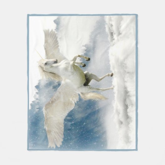 Pegasus Mythisches Flying Unicorn Pferd Fleecedecke (Vorderseite)