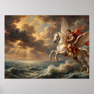 Pegasus-Mythologie-Ölgemälde Poster