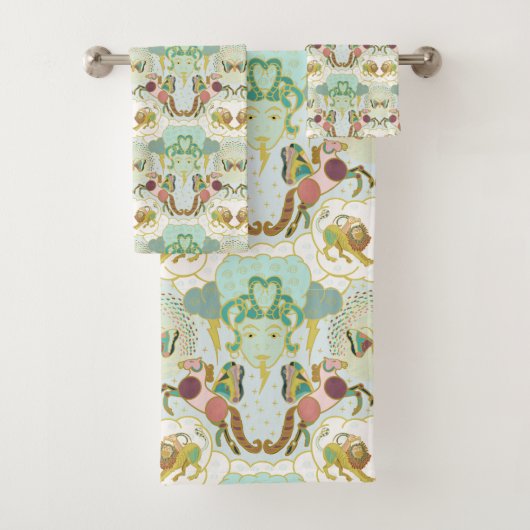 Pegasus-Mythomorphose mit Medusa und Chimära Badhandtuch Set (Insitu)