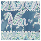 PEGASUS PARADE Navy Boho Print Stoff (Nahaufnahme)