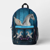 Pegasus Pferd im Fantasy-Wald Personalisiert Bedruckter Rucksack (Vorderseite)