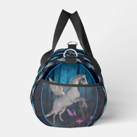 Pegasus Pferd im Fantasy-Wald Personalisiert Duffle Bag (Rechts)