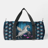 Pegasus Pferd im Fantasy-Wald Personalisiert Duffle Bag (Rückseite)