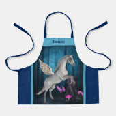 Pegasus Pferd im Fantasy-Wald Personalisiert Schürze (Vorderseite)