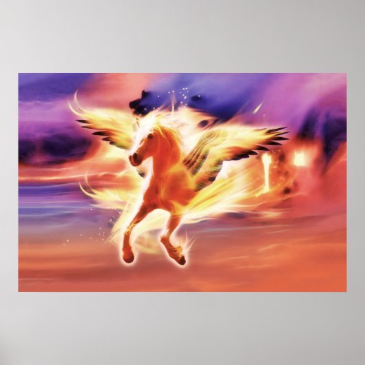 Pegasus Pferd "Lead mit Licht" Poster (Vorne)