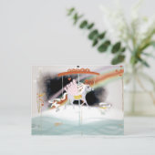 Pegasus Pferd Runde Kinderzimmer Postkarte (Stehend Vorderseite)