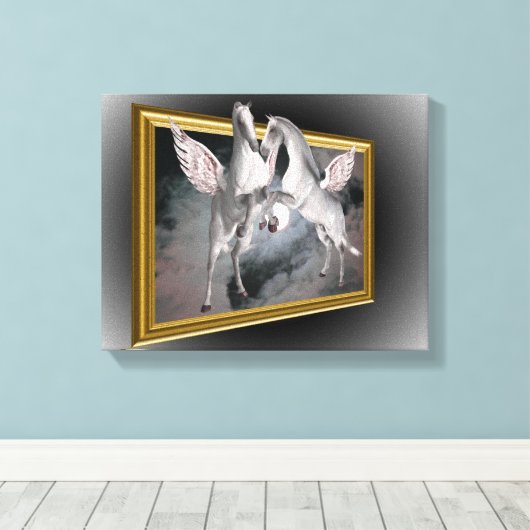 Pegasus Pferde aus der Fantasie der Grenzen Leinwanddruck (Insitu (Holzboden))