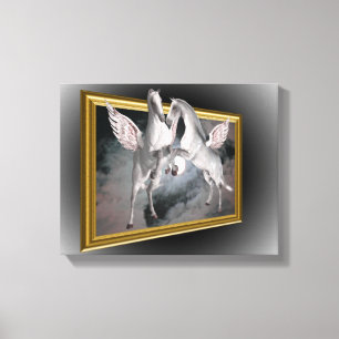 Pegasus Pferde aus der Fantasie der Grenzen Leinwanddruck