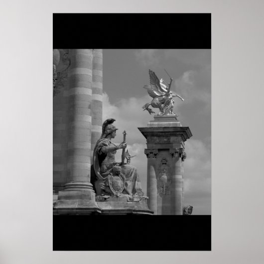 Pegasus Pont Alexandre statue skulptur Paris Pont Poster (Vorne)