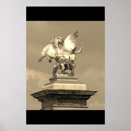 Pegasus Pont Alexandre statue skulptur Paris Pont Poster (Vorne)