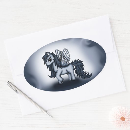 Pegasus Pony Ovaler Aufkleber (Umschlag)