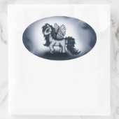 Pegasus Pony Ovaler Aufkleber (Tasche)