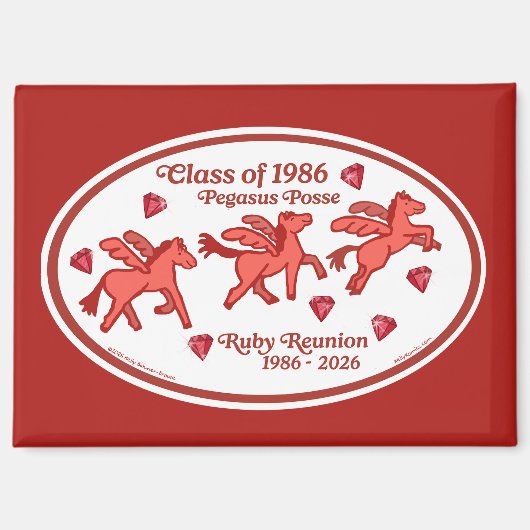 Pegasus Posse Rubin Treffen Magnet (Vorderseite)