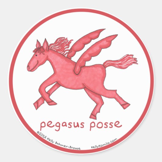 Pegasus Posse Rundkleber Runder Aufkleber (Vorderseite)