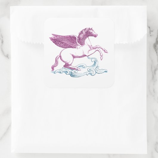 Pegasus Quadratischer Aufkleber (Tasche)