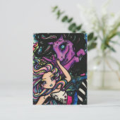Pegasus Rainbow Galaxy Star Fairy Fantasy Girl del Postkarte (Stehend Vorderseite)