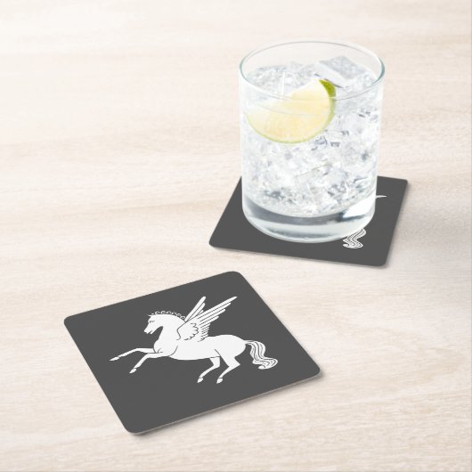 Pegasus Rechteckiger Pappuntersetzer (Vor Ort)