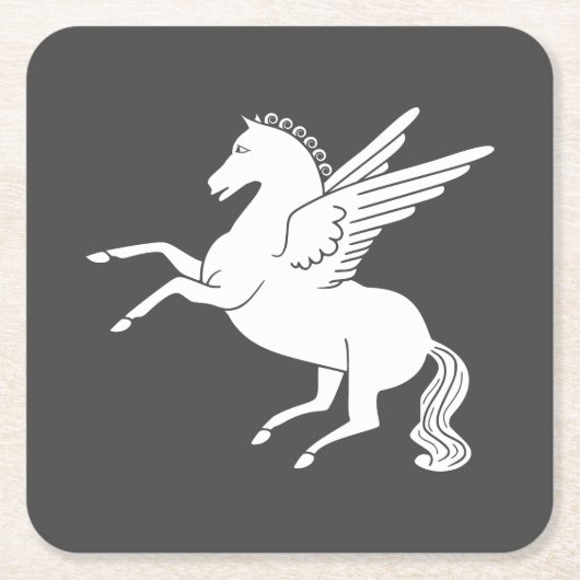 Pegasus Rechteckiger Pappuntersetzer (Vorderseite)