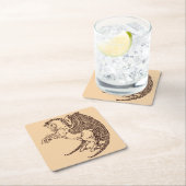 Pegasus Rechteckiger Pappuntersetzer (Vor Ort)