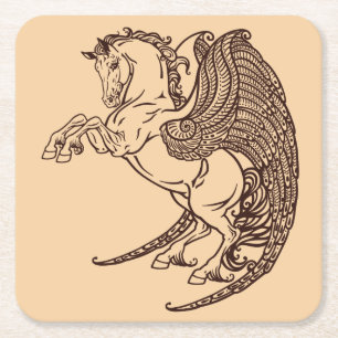 Pegasus Rechteckiger Pappuntersetzer