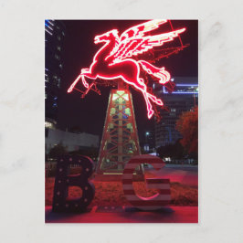 Pegasus Red Flying Horse in Dallas Postkarte