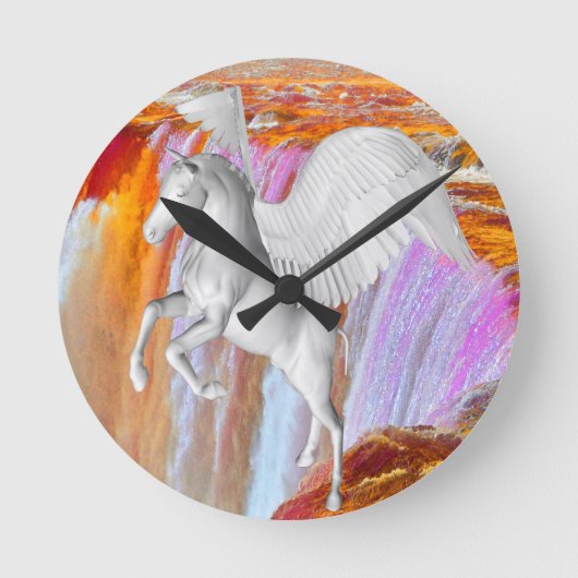 Pegasus Runde Wanduhr (Vorderseite)