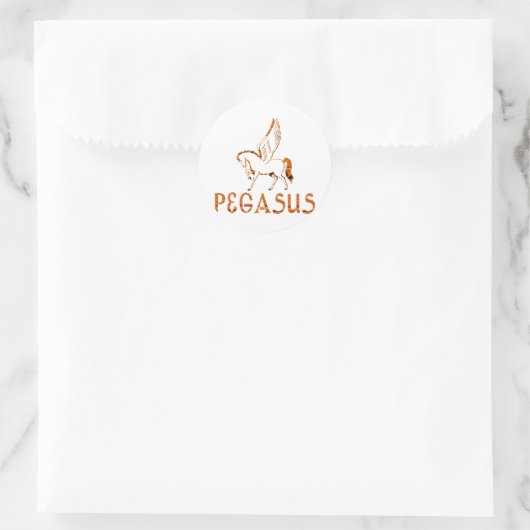 Pegasus Runder Aufkleber (Tasche)