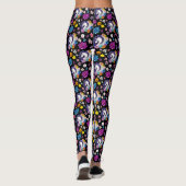 Pegasus Schwarze Blüten Leggings (Rückseite)
