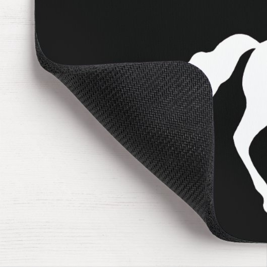 Pegasus schwarzes Mousepad (Ecke)