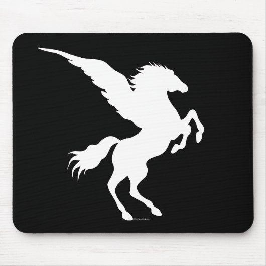 Pegasus schwarzes Mousepad (Vorne)