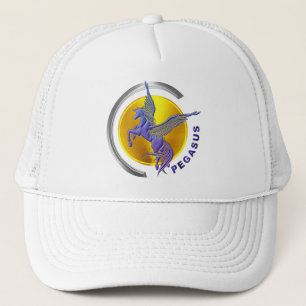 Pegasus Silberbogen mit goldenem Sonnensymbol Truckerkappe