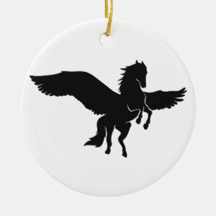 Pegasus Silhouette - Hintergrundfarbe auswählen Keramik Ornament