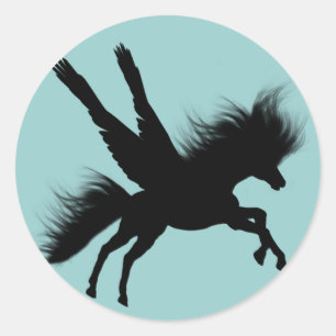 Pegasus-Silhouette Runder Aufkleber