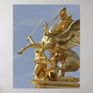 Pegasus-Statue an der Pont Alexander III Brücke Poster