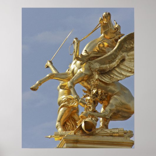 Pegasus statue at the Brücke Alexander III. Poster (Vorne)