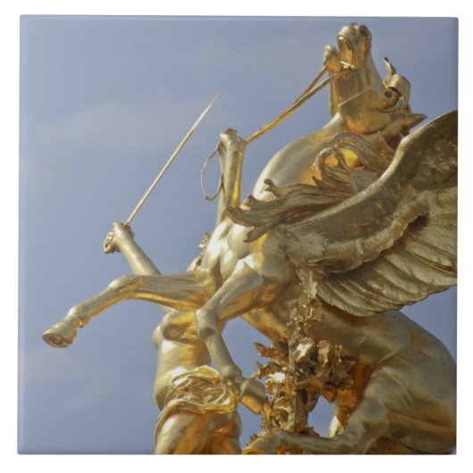 Pegasus-Statue auf der Brücke Pont Alexander III Fliese (Vorderseite)