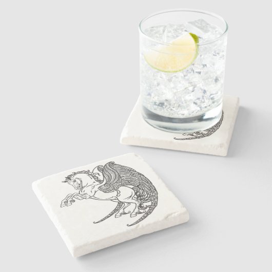 Pegasus Steinuntersetzer (Seitenansicht)