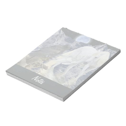 Pegasus und Black Raven Fantasy Notepad Notizblock (Rotiert)